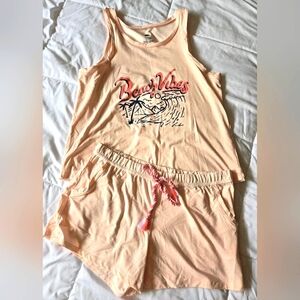 C&C California Orange Cream Pajama Set with Tropical Graphic NWOT Size Large